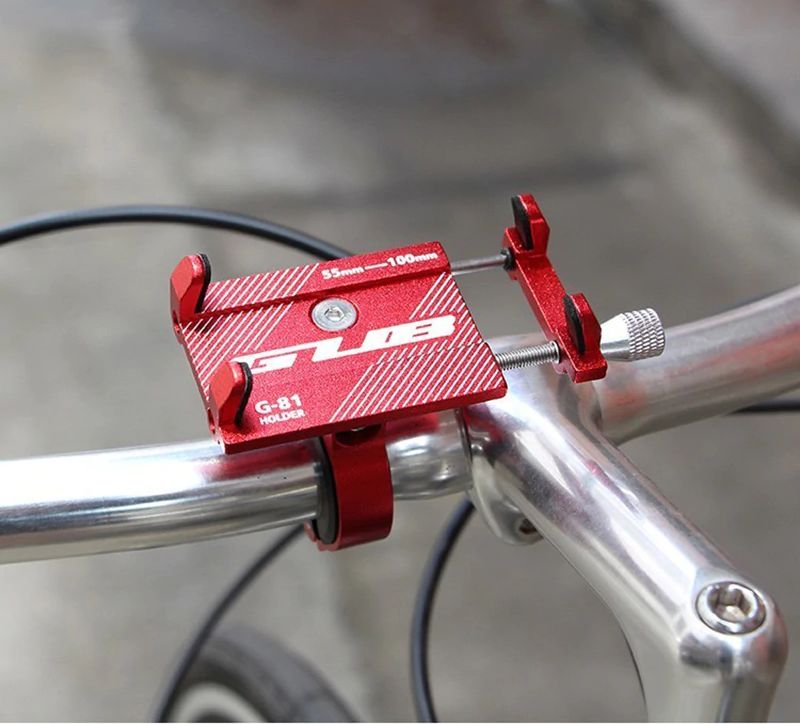GUB G81 Universele Verstelbare Aluminium Telefoonhouder Fiets Rood afbeelding 2