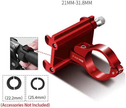 GUB G81 Universele Verstelbare Aluminium Telefoonhouder Fiets Rood afbeelding 7