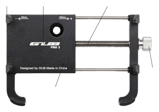 GUB Pro 3 Universele Fiets/Motor Telefoonhouder voor Smartphones Zwart afbeelding 13