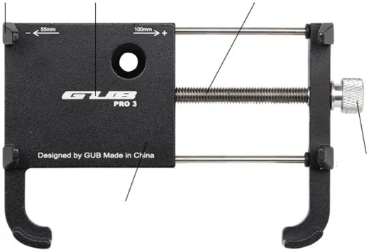 GUB Pro 3 Universele Fiets/Motor Telefoonhouder voor Smartphones Grijs afbeelding 10