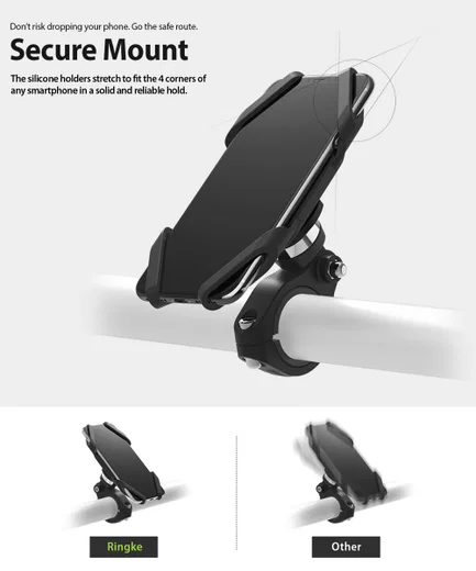 Ringke Spider Grip Universele Telefoonhouder Fiets / Mountainbike / E-Bike Zwart afbeelding 6