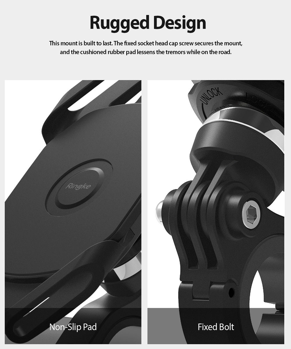 Ringke Spider Grip Universele Telefoonhouder Fiets / Mountainbike / E-Bike Zwart afbeelding 5