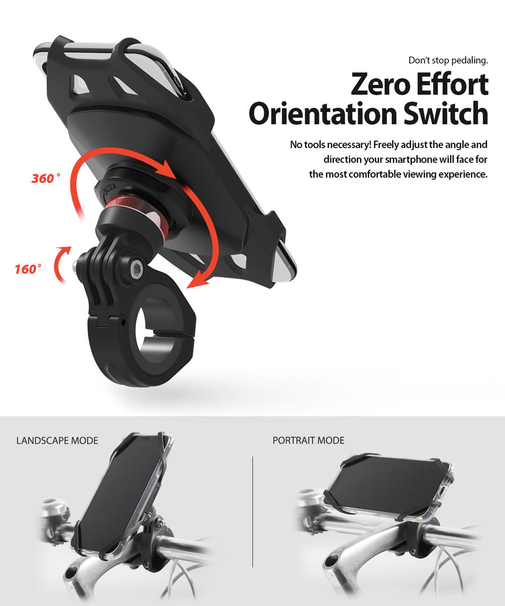 Ringke Spider Grip Universele Telefoonhouder Fiets / Mountainbike / E-Bike Zwart afbeelding 9