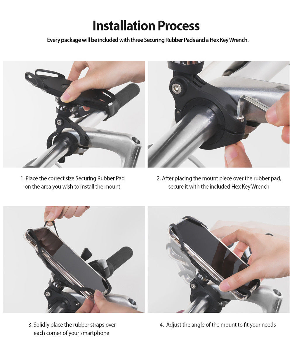 Ringke Spider Grip Universele Telefoonhouder Fiets / Mountainbike / E-Bike Zwart afbeelding 8