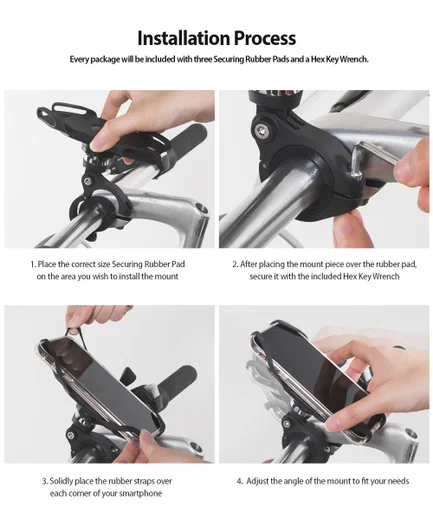 Ringke Spider Grip Universele Telefoonhouder Fiets / Mountainbike / E-Bike Zwart afbeelding 8