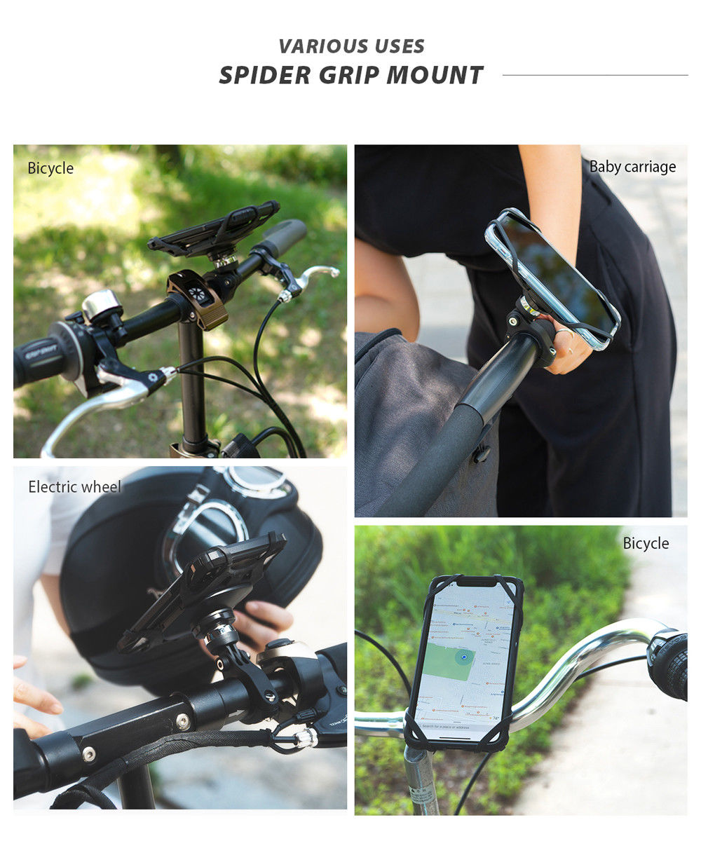 Ringke Spider Grip Universele Telefoonhouder Fiets / Mountainbike / E-Bike Zwart afbeelding 11