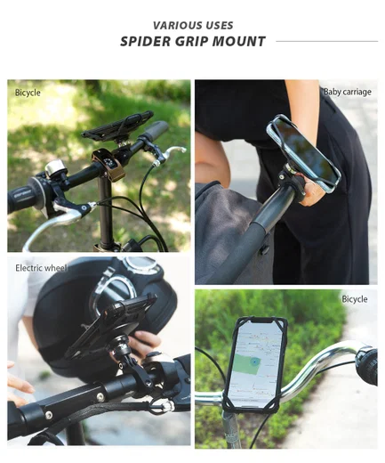 Ringke Spider Grip Universele Telefoonhouder Fiets / Mountainbike / E-Bike Zwart afbeelding 11