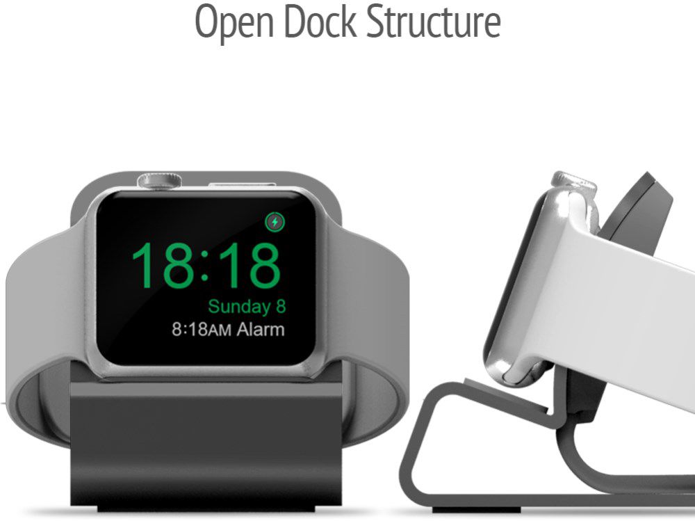 Universele Aluminium Apple Watch Series Dock Stand Bureau Houder Grijs afbeelding 6