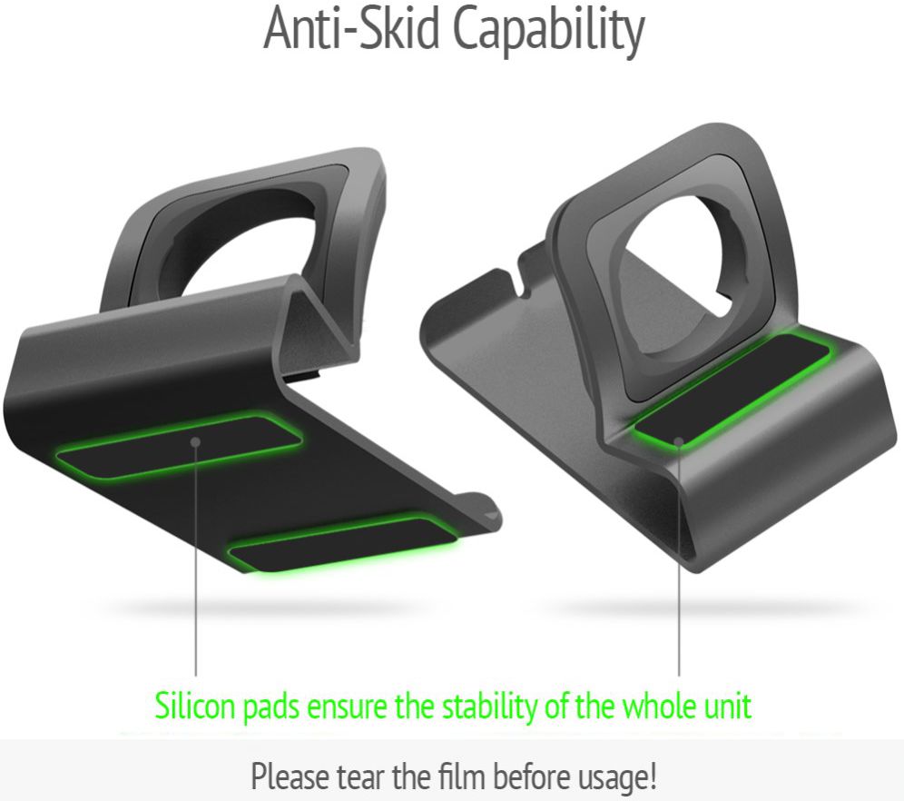 Universele Aluminium Apple Watch Series Dock Stand Bureau Houder Grijs afbeelding 5
