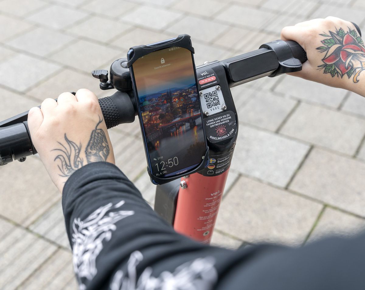 4smarts CITY Universele Siliconen Fiets Houder Zwart afbeelding 1