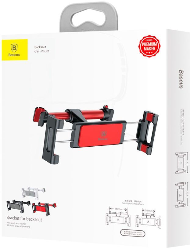 Baseus Universele Hoofdsteun Tablet Houder voor in de Auto Rood/Zwart afbeelding 17