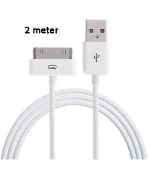 30-pins naar USB Kabel voor Apple iPhone 4 / 4s & iPad 4 / 3 / 2 2M Wit