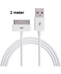 30-pins naar USB Kabel voor Apple iPhone 4 / 4s & iPad 4 / 3 / 2 2M Wit afbeelding