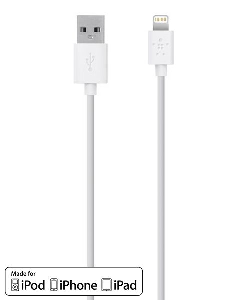 Belkin Mixit Lightning Naar USB Datakabel 1.2m Wit afbeelding 1