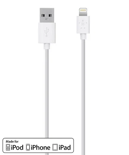 Belkin Mixit Lightning Naar USB Datakabel 1.2m Wit afbeelding 1