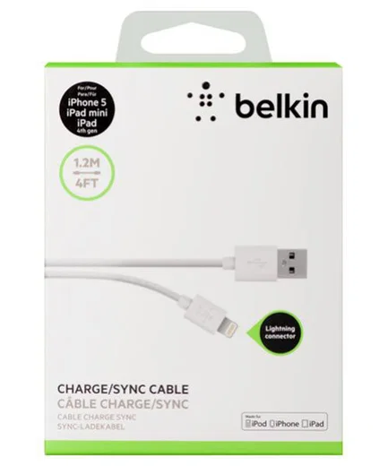 Belkin Mixit Lightning Naar USB Datakabel 1.2m Wit afbeelding 4