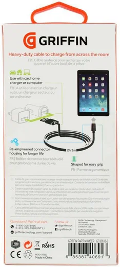 Griffin iPhone Kabel 3 Meter Zwart afbeelding 5