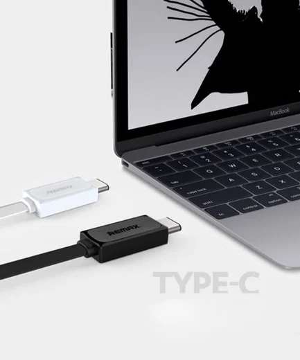 Remax Platte USB C kabel 1 Meter Wit afbeelding 3