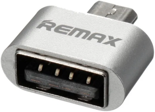 Remax OTG Universele Micro-USB naar USB-A Adapter Zilver afbeelding 1