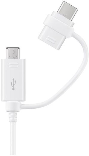 Originele Samsung Combo USB-C en Micro-USB Kabel 1.5 Meter Wit afbeelding 2