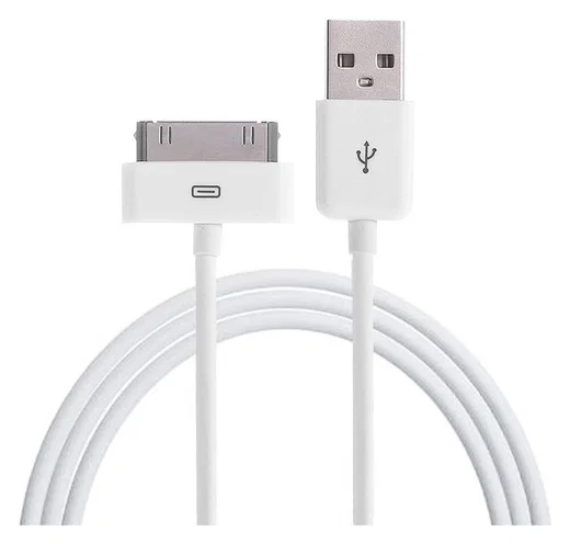 30-pins naar USB Kabel voor Apple iPhone 4 / 4s & iPad 4 / 3 / 2 1M Wit afbeelding 1