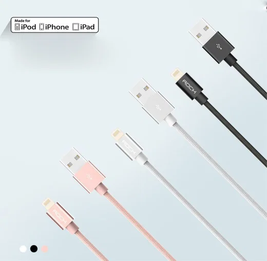 ROCK Apple Lightning Kabel 2.1A 30cm Wit afbeelding 6