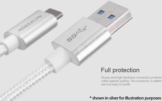 Nillkin Elite USB-C kabel 1 meter sterk nylon Grijs afbeelding 11