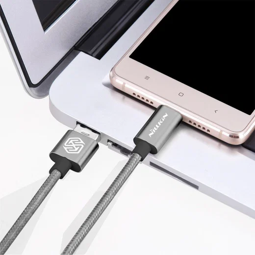 Nillkin Elite USB-C kabel 1 meter sterk nylon Grijs afbeelding 2