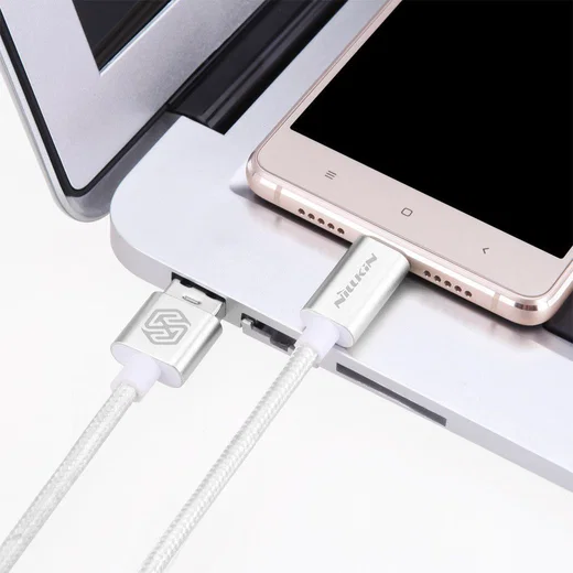 Nillkin Elite USB-C kabel 1 meter sterk nylon zilver afbeelding 3