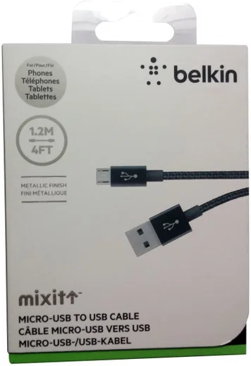 Belkin Mixit Micro-USB Kabel 1.2 Meter Gevlochten Nylon Zwart afbeelding 2