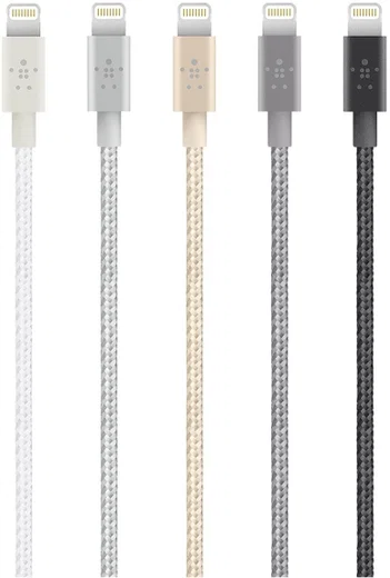 Belkin Lightning Kabel 1.2 Meter Nylon Zilver afbeelding 2