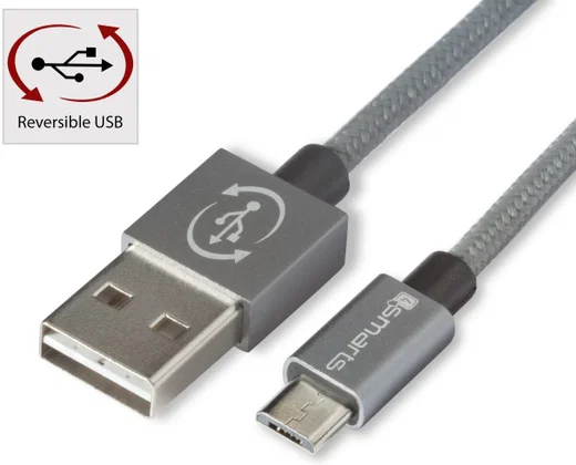 4smarts RAPIDCord Micro-USB Kabel 1 Meter Grijs afbeelding 1