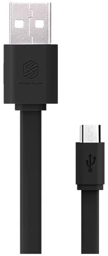 Nillkin Micro-USB 1.2 Meter Platte Kabel Zwart afbeelding 1