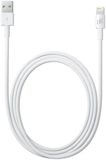 D8 Fast Charging 2.4A iPhone Kabel 1 Meter Wit afbeelding 2