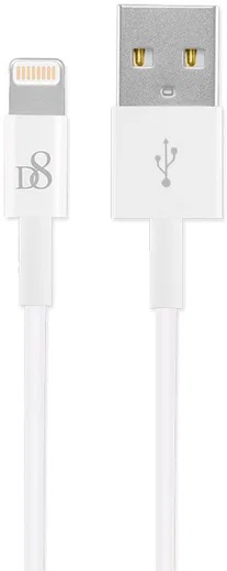 D8 Fast Charging 2.4A iPhone Kabel 1 Meter Wit afbeelding 3