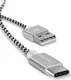 Dux Ducis USB C kabels Set Gevlochten 1 en 0,2 meter Zilver afbeelding 3