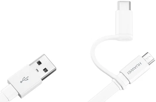 Huawei Duo Kabel USB-C Micro USB 1.5 Meter Wit afbeelding 2