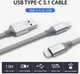 Ringke USB-C Kabel Gevlochten 1 meter Grijs afbeelding 6