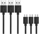 Aukey Micro USB Kabel Set van 3 Stuks Zwart afbeelding 1