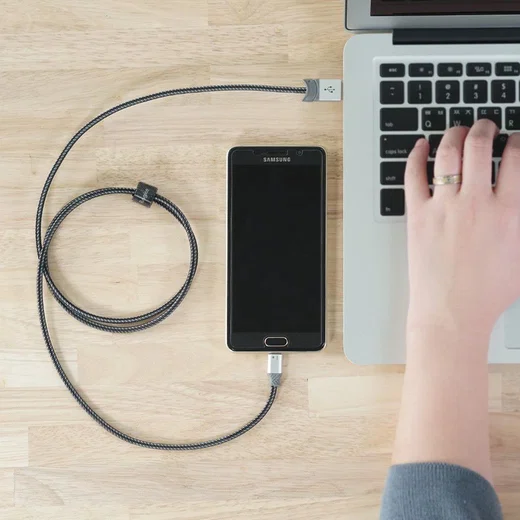 Ringke Smart Fish Micro-USB Kabel Gevlochten 1.2 Meter Grijs afbeelding 9
