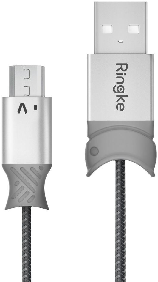 Ringke Smart Fish Micro-USB Kabel Gevlochten 1.2 Meter Grijs afbeelding 1