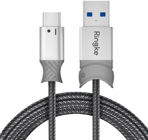 Ringke Smart Fish USB-C Kabel Gevlochten 1.2 Meter Grijs afbeelding 1