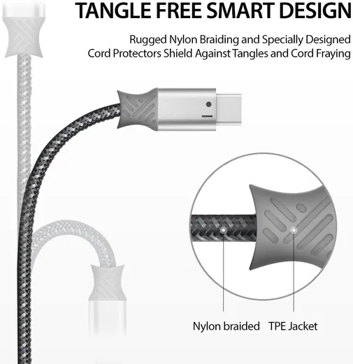 Ringke Smart Fish USB-C Kabel Gevlochten 1.2 Meter Grijs afbeelding 9