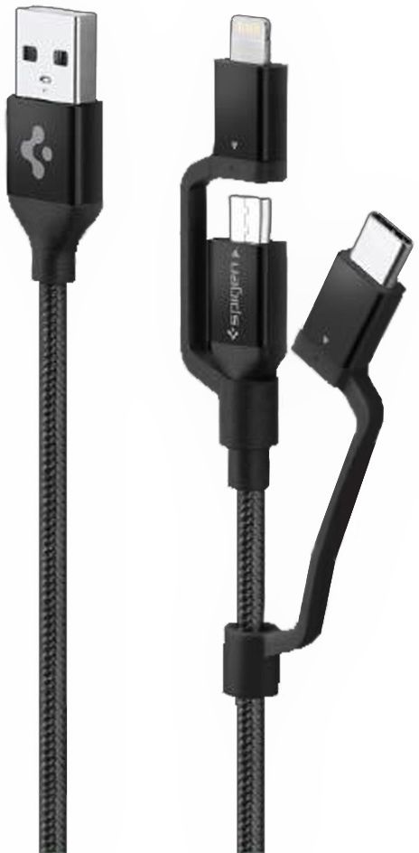 Spigen Essential 3-in-1 Kabelset 1.5 Meter Zwart afbeelding 8
