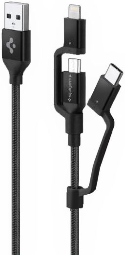 Spigen Essential 3-in-1 Kabelset 1.5 Meter Zwart afbeelding 8