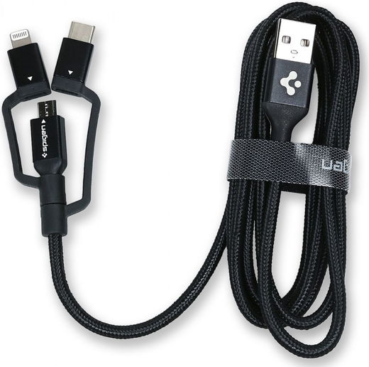 Spigen Essential 3-in-1 Kabelset 1.5 Meter Zwart afbeelding 9