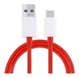 Originele OnePlus Dash USB-A naar USB-C kabel 1 Meter Rood/Wit afbeelding 1
