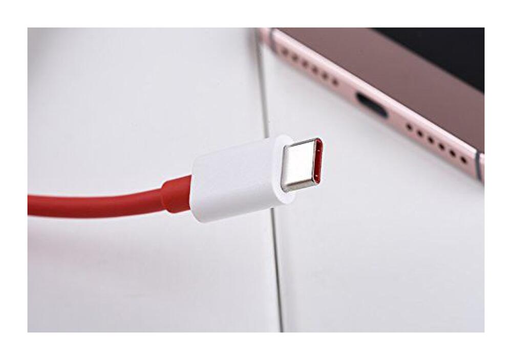 Originele OnePlus Dash USB-A naar USB-C kabel 1 Meter Rood/Wit afbeelding 6