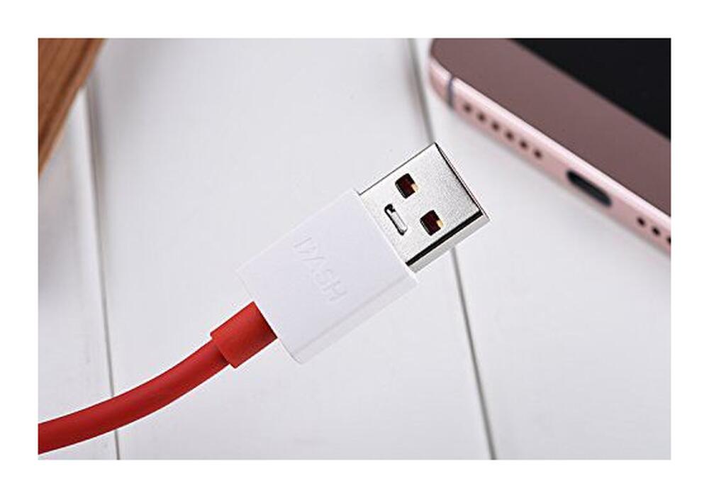 Originele OnePlus Dash USB-A naar USB-C kabel 1 Meter Rood/Wit afbeelding 7