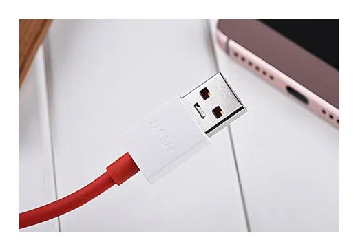 Originele OnePlus Dash USB-A naar USB-C kabel 1 Meter Rood/Wit afbeelding 7